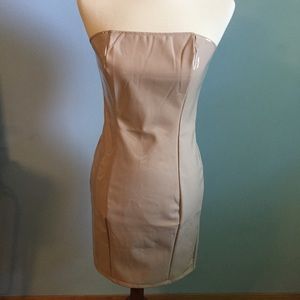 ✨AKIRA PLEATHER NUDE MINI DRESS✨